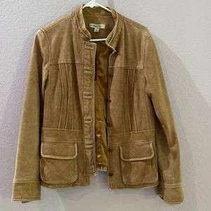 Coldwater Creek brown leather jacket, size 10
